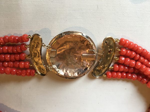 Collier Bloedkoraal met antiek gouden slot - Afbeelding 6