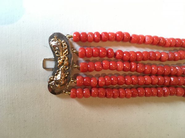 Collier Bloedkoraal met antiek gouden slot - Afbeelding 5