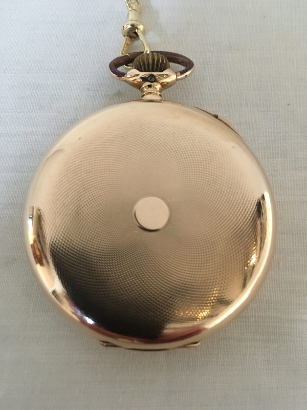 IWC 14 Krt. gouden heren zakhorloge met ketting - Afbeelding 11