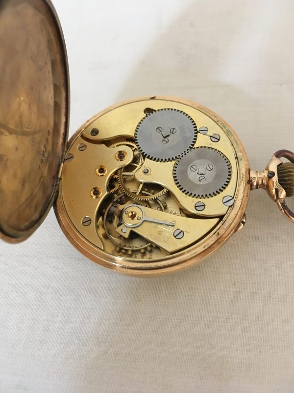 IWC 14 Krt. gouden heren zakhorloge met ketting - Afbeelding 5