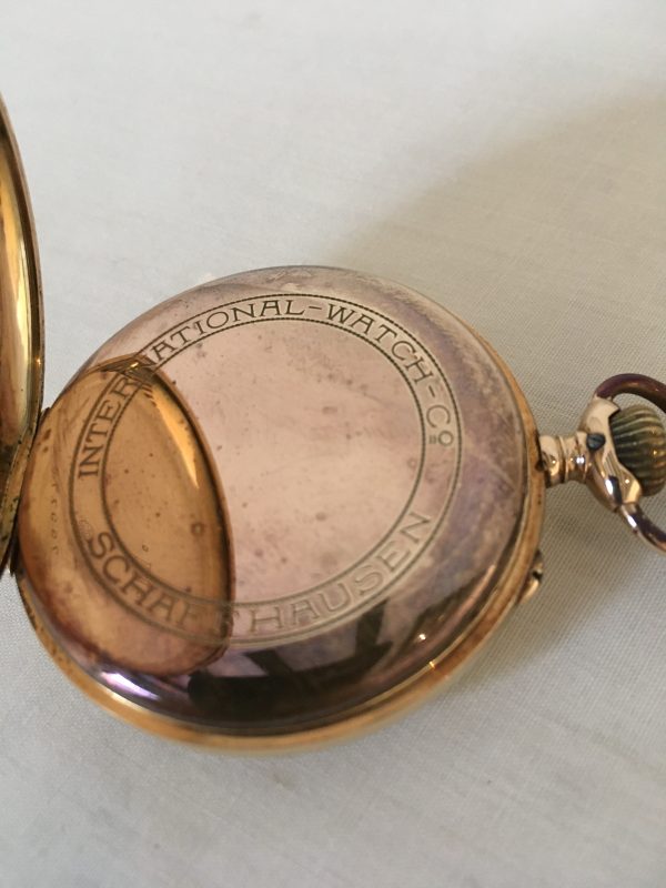 IWC 14 Krt. gouden heren zakhorloge met ketting - Afbeelding 3